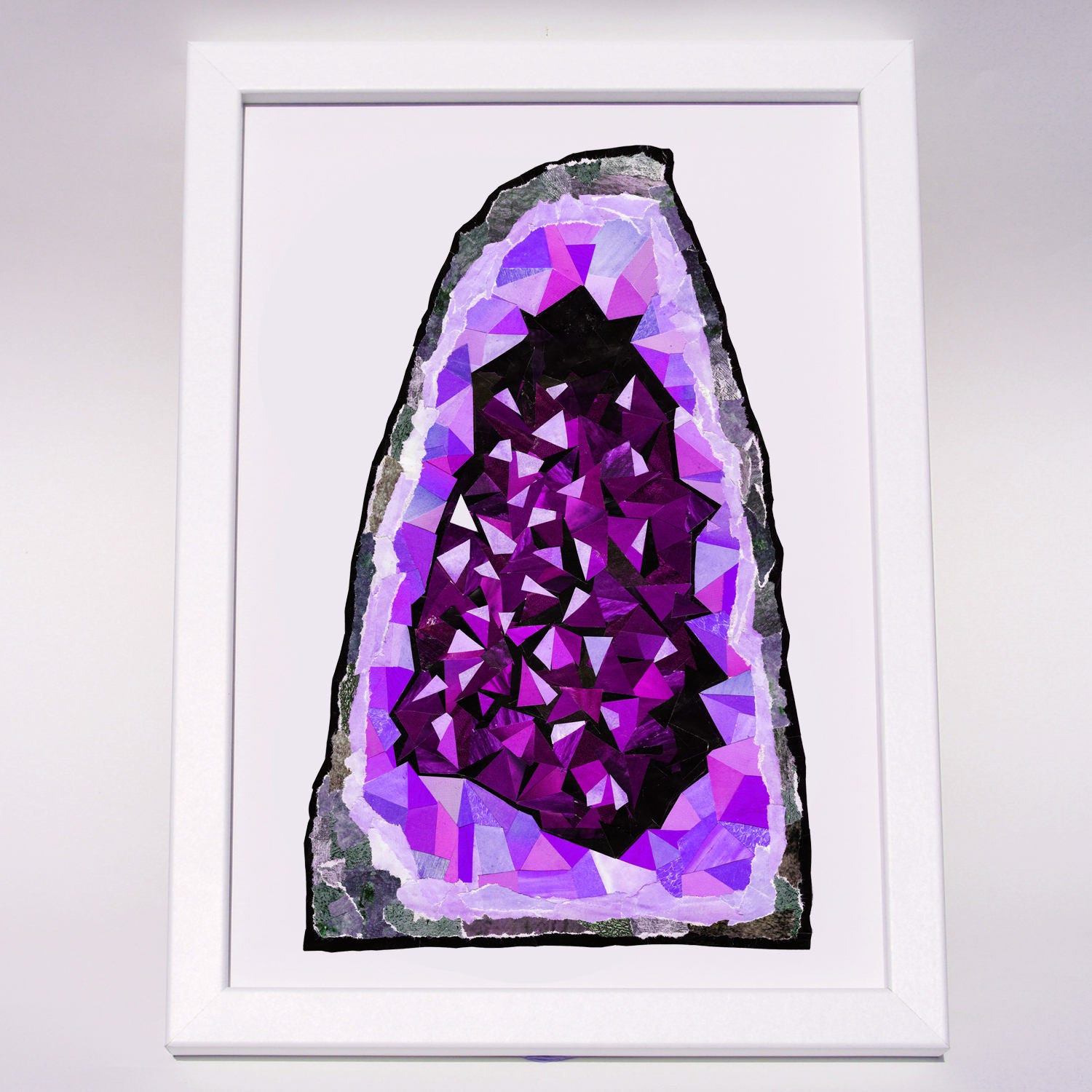 Geode crystal art print Geometric art Crystal wall art Etsy