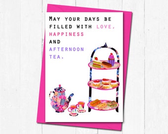 10 x Personalised Afternoon Tea Party Invitations and Thank you cards 40th,50th 