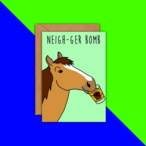 Carte Danniversaire De Bombe De Jager Carte De Cheval Carte Etsy France