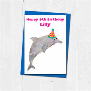 Dauphin Et Lamantin Joyeux Anniversaire Carte W Gateau Etsy France