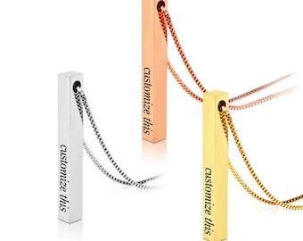 Custom Necklace Personalized Vertical Bar Necklace Name Necklace Gift for Mother Engraved personalized jewelry