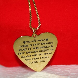 To my Mom Custom Heart Necklace - Mothers Day Gifts