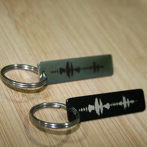 Baby Heartbeat Keychain Soundwave -Engraved Baby Waveform Ultrasound Gift for Dad, Mom Grandparentssound Keyrings