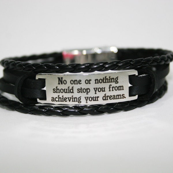 Personalized gifts Custom mens bracelet Leather bracelet with custom engraving, Gift for Men, Boys, Dad, Friends