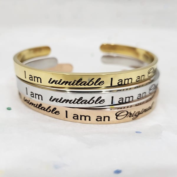 I am inimitable I am an original - Inspirational Bracelet Gifts