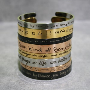 Actual Handwriting Memorial Bracelets with Actual Hand Writing of loved ones.  Handwriting Engraved Gifts Open Cuff Bangle.