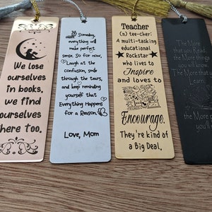 Marque-page Cadeaux personnalisés pour papa, enfants, enseignant, épouse, lui, elle, adultes, étudiants, faveurs de mariage USA CANADA UK en ligne avec pompons