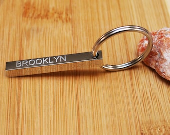 Custom 4 Sided Bar KeyChain | Four Sided Keychain -Personalized Bar Keychain