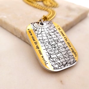 Premium Custom Star Map Anhänger Gravierte, Personalisierte Halskette, Sternenkarte Nach Datum | Weihnachtsgeschenk für Sie / Ihn