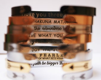 Engrave Bracelet - Personalized Cuff Bracelets gifts for men women him her friends mother sister partners lovers brothers