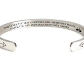 Whenever You Feel Overwhelmed, Remember Whose SISTER You Are and Straighten Your Crown bracelet cuff bangle