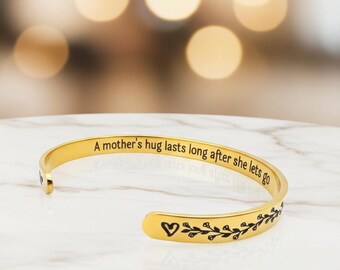 Memorial Bracelet, Loss of Mother, Engraved Stainless Steel