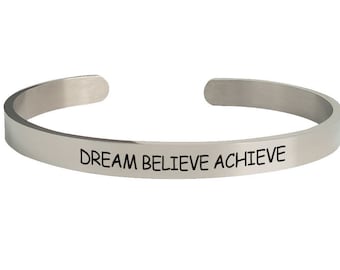 Weight Loss Motivation - Dream Believe Achieve Bracelet  Graduate Gift for Him Her Boys Girl