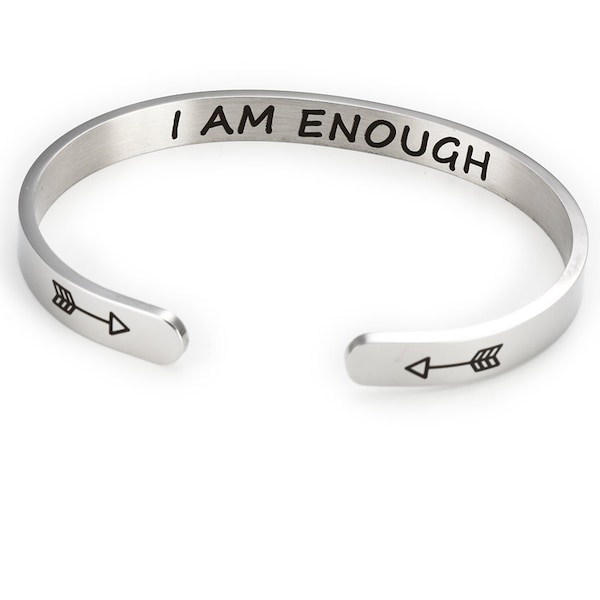 I am ENOUGH Bracelets Cuff Confidence bracelet jewelry gifts Affirmation Jewelry