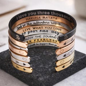 Your Own Text, Customized Bracelet, Inspirational Gift, Engraved Personalized Jewellery , Custom Name Jewelry