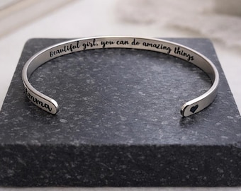 Beautiful girl, you can do amazing things inspirational gift bracelet for Self Esteem Motivation Jewelry for Sister, Girls Friend Gift