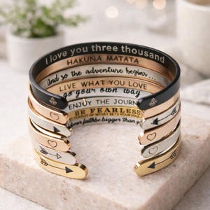Customized inspirational mantra cuff bracelet-personalized-choose your quote-quote bracelet-stainless steel cuff-encouragement bracelet