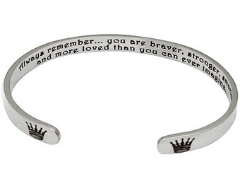 Daughters Crown Gift - Always Remember You Are Braver, Stronger, Smarter more loved than you can ever imagine. Personalized Gift For Her.