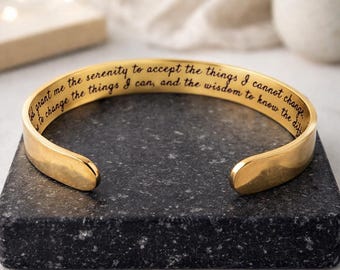Serenity Prayer Bracelet Gift for Women, Men