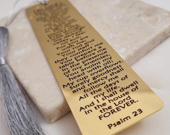 The 23rd Psalm Metal Bookmarks . Biblical Prayer. The Lord is My Shepherd Book Mark . Psalm 23 Prayer. Bookmarkers.