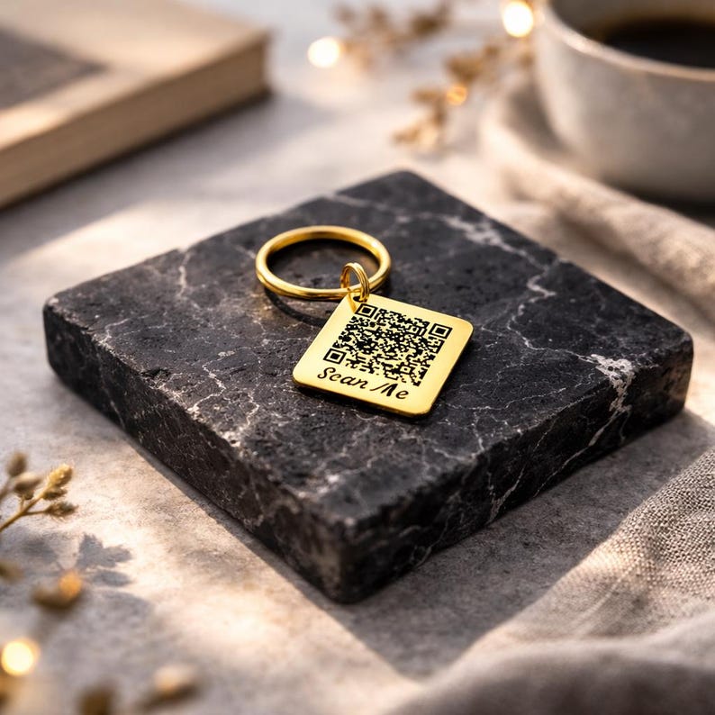 Personalised QR Code Keychain. Customized Metal QR Code Key Chain Rose ...