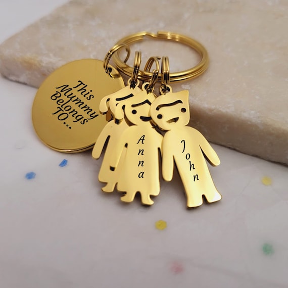 Custom Family Keychain This Mummy Belongs To, Nana Nanny Grandmother Gift, From Kids, Granny, Mothers Day Gift, for Her, Engraved Keychain