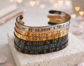 Custom Coordinate Bracelet, Personalized Latitude longitude bracelet, GPS Coordinates Bracelet, Coordinate Jewelry, Gift for Him