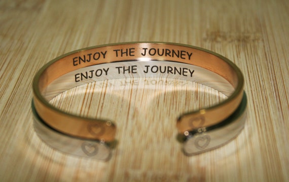 Enjoy The Journey Cuff Bracelet Jewelry for Him Her Men Women Girl Scouts & Niece.