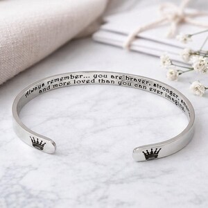 Daughter Gift - Always Remember You Are Braver, Stronger, Smarter more loved than imagine. Steel Silver