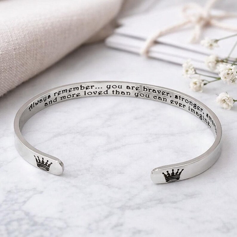 Daughter Gift - Always Remember You Are Braver, Stronger, Smarter more loved than imagine. Steel Silver