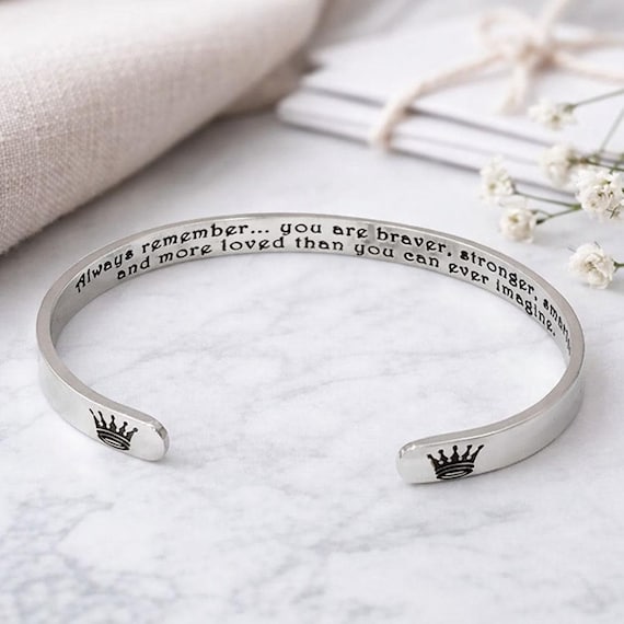 Personalized Daughters Crown Gift - Always Remember You Are Braver, Stronger, Smarter more loved.