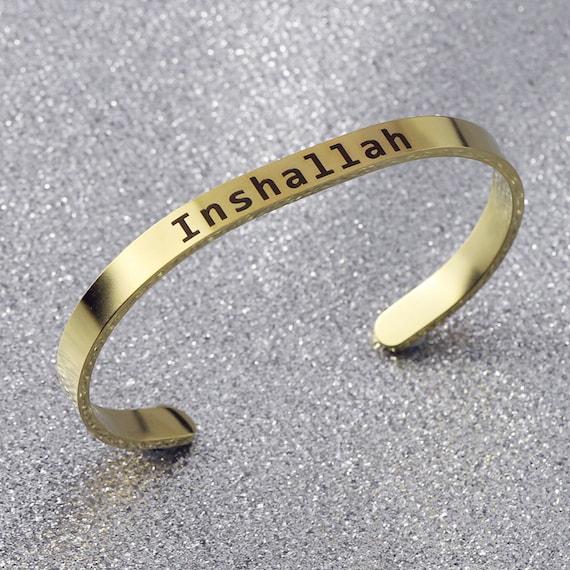 Inshallah Eid Gifts & ramadan gift Islam jewelry Bracelet Cuffs
