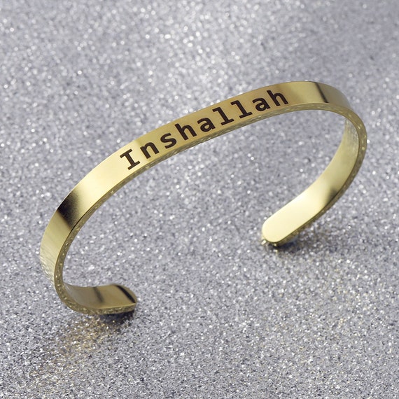 Inshallah Eid Gifts & ramadan gift Islam jewelry Bracelet Cuffs