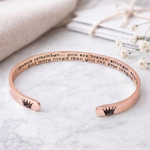 Daughter Gift - Always Remember You Are Braver, Stronger, Smarter more loved than imagine. Rose Gold