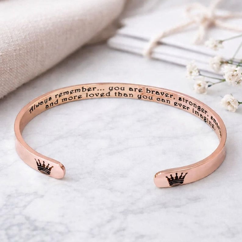 Daughter Gift - Always Remember You Are Braver, Stronger, Smarter more loved than imagine. Rose Gold
