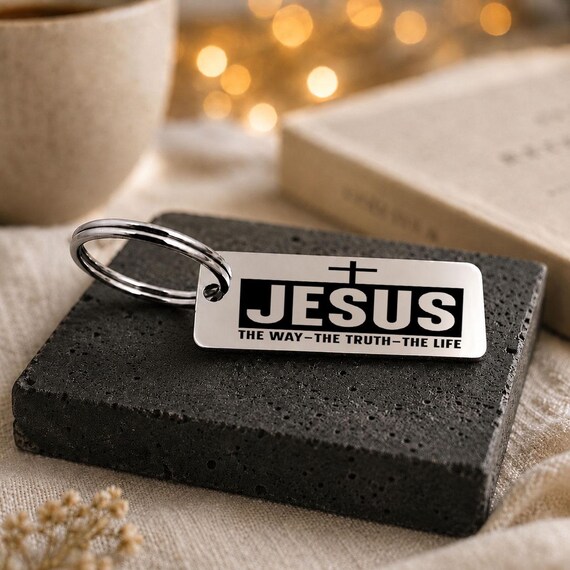 Jesus The way - The Truth - The Life key chain- Bible gifts for him her women men - Christian Gifts ideas for bible lovers.