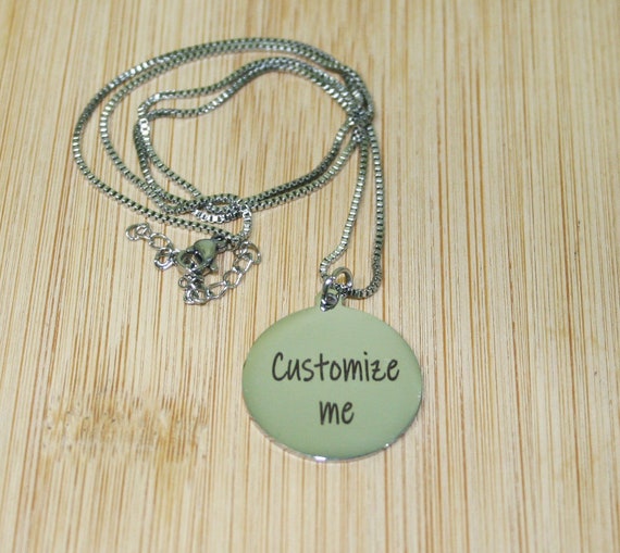 Personalized Circle pendant necklace. Customized Christmas Gift.