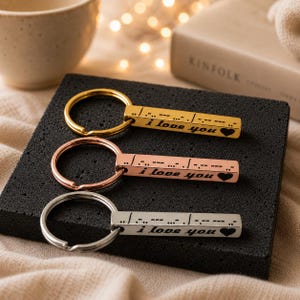 Morse code keychain Personalized Name Key Chain Gift & personalized jewelry