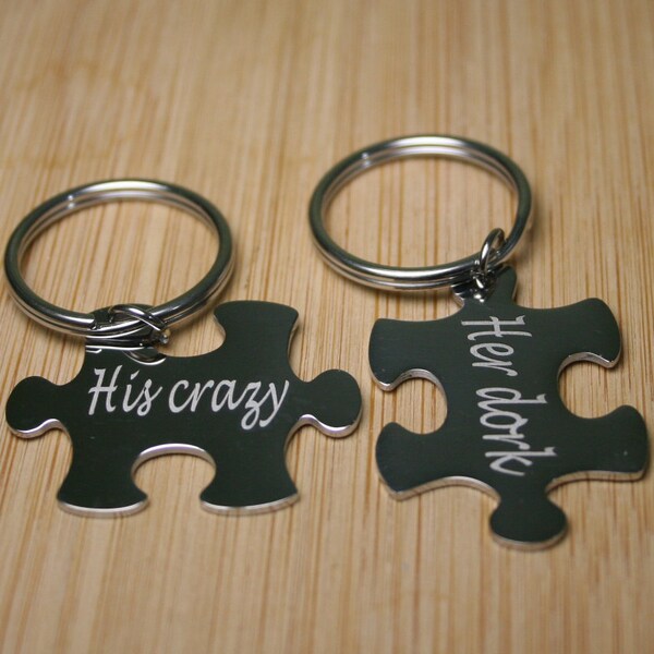 Puzzle Key Chains Etsy