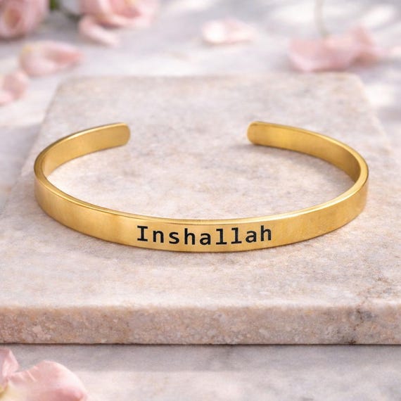Inshallah Eid Gifts & ramadan gift Islam jewelry Bracelet Cuffs