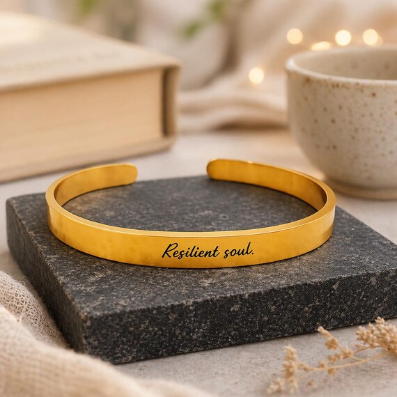 Resilience Quote Bracelet - Inspirational, Motivational Bracelets "Resilient Soul" for Women & Men