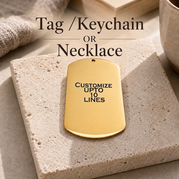 Military Tag Engraving Personalized Necklace /Dog Tag keychain for men in Stainless Steel