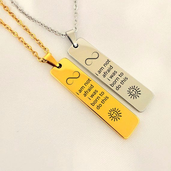 Inspirational Pendant Necklace -I am not afraid, I was born to do this. Christmas Gift For Her, Birthday Gift For Friend
