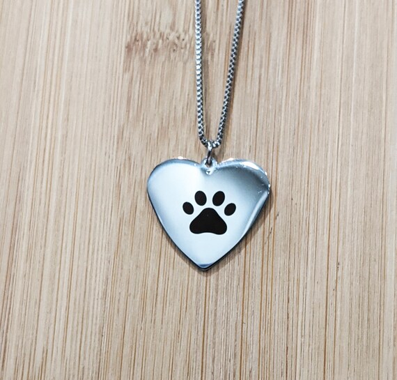 Personalize your Pet Paw Pendant Name Necklace Jewelry - Pet Memory Pendant Necklace