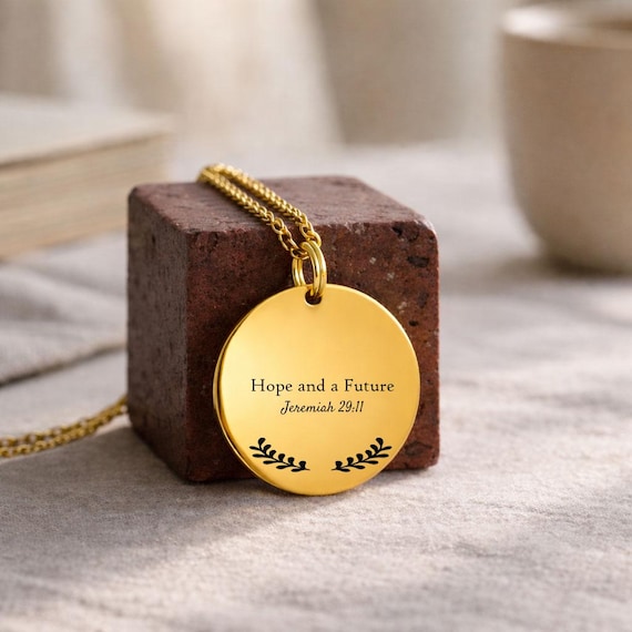 Jeremiah 29:11 necklace, Christian Gift. "Hope and a Future" - Faith Necklace for Women, Bible Verse Pendant, Religious Gift