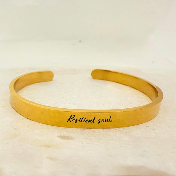 Resilience Quote Bracelet - Inspirational, Motivational Bracelets "Resilient Soul" for Women & Men