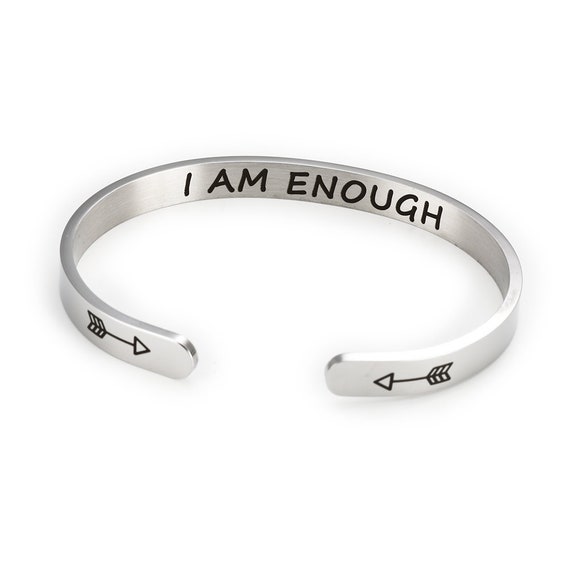 I am ENOUGH Bracelets Cuff Confidence bracelet jewelry gifts Affirmation Jewelry