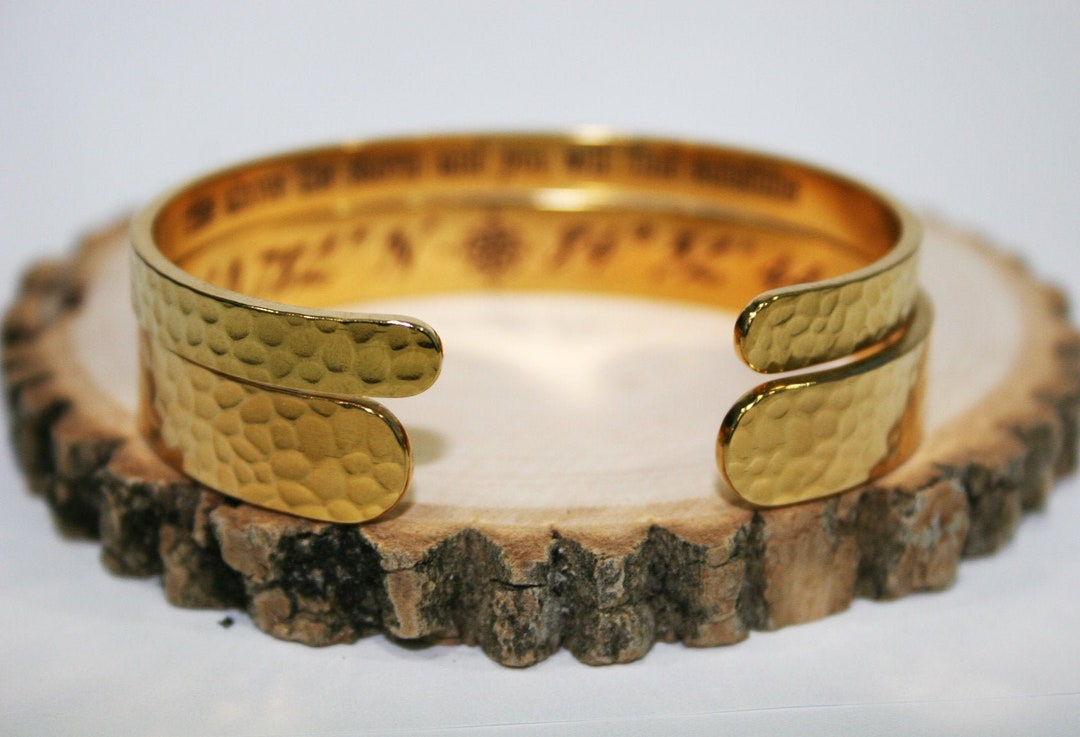 Hammered Engrave Bracelet Personalized Gifts Custom Engraved for Women
