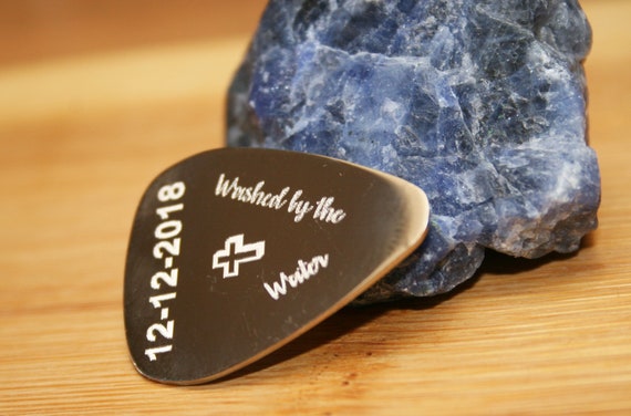 Washed by the water Baptism Gifts Guitar Pick - Personalized Gift for Baptized Teen or Adult