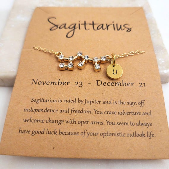 New Year Gift with Custom Initials on Zodiac Bracelet | Astrology Bracelet | Zodiac Constellation | Zodiac Jewelry | Zodiac Sagittarius gift